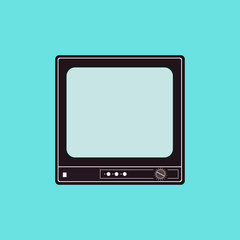 Vector flat illustration of an old TV set. Vector element for logos, infographics and your design