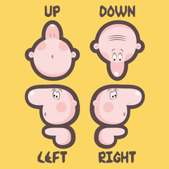 Navigation side movement. Up, down, left, right.