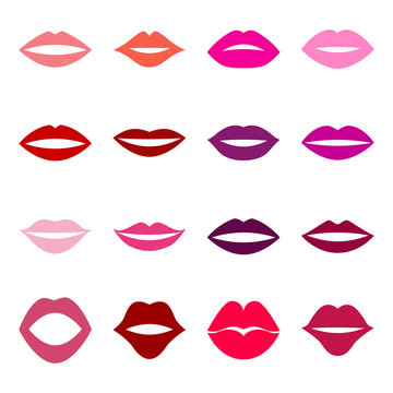 Set of lips, vector illustration
