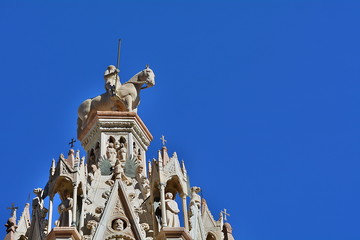 The tomb of the medieval knights of Verona, the Arche Scaligere, Italy.