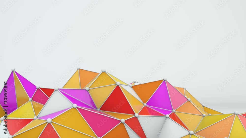Poster bright low poly shape 3d render loop 4k uhd (3840x2160)