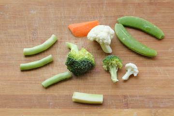 Mixed vegetable cut sliced chopped