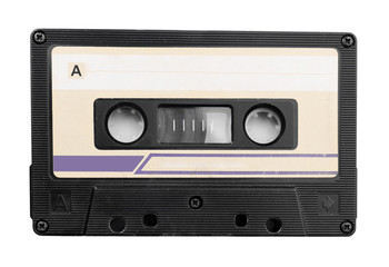 Old audio cassette, isolated on white