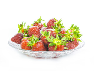 red ripe bunch of fresh strawberries