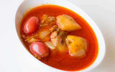 Closeup chicken curry