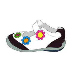 Tuinposter Children's sandals for girls. © challenger070283