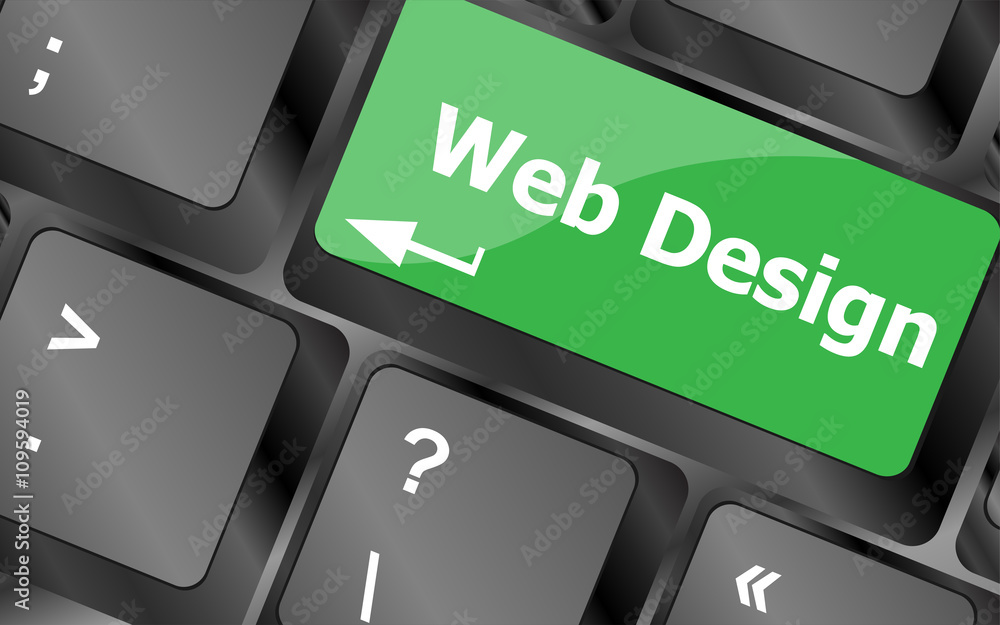 Poster web design text on a button keyboard key. keyboard keys icon button vector