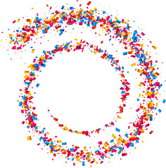 Background with spiral of confetti.