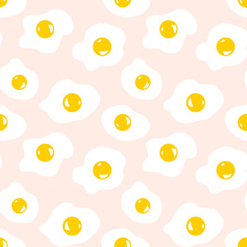 Seamless pattern with scrambled eggs