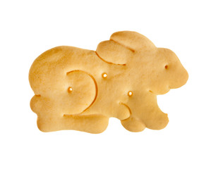 Crispy cracker in shape of rabbit