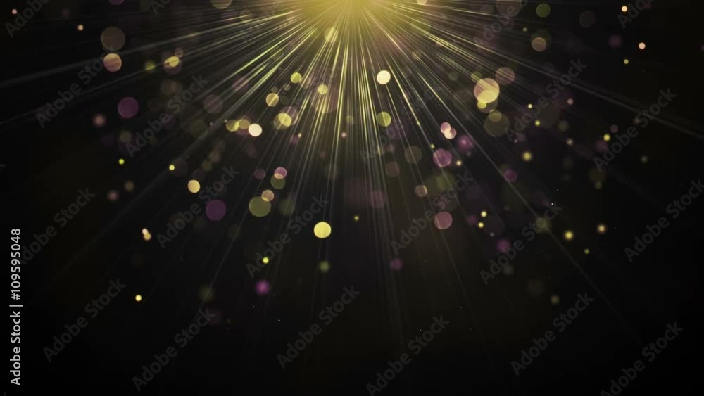 Poster light rays and particles loopable background 4k (4096x2304)