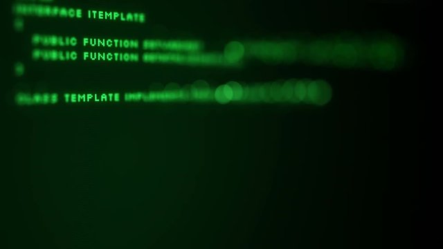 Programming code on screen. Shallow DOF 4k UHD (3840x2160)
