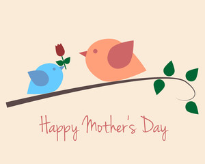  mother's day with birds and tulip