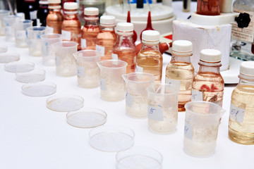 Research of biological material in biochemical laboratory