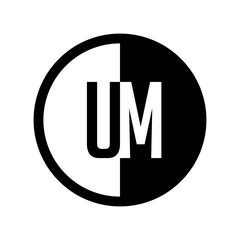 INITIAL CIRCLE HALF LOGO UM