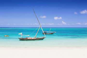 Tropical seascape, Zanzibar island - obrazy, fototapety, plakaty