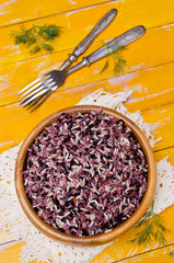 Obraz na płótnie Canvas Multicolored cooked rice
