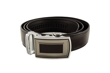 Men's leather belt with a buckle