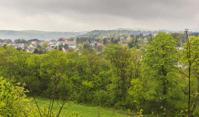 Fototapeta na wymiar The town Maria Enzersdorf near Vienna.View from Castle Liechtens