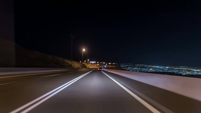 Curvy road through the Jebel Hafeet road timelapse hyperlapse, Al Ain, United Arab Emirates