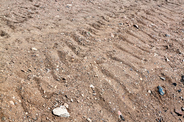 Tire print in the sand