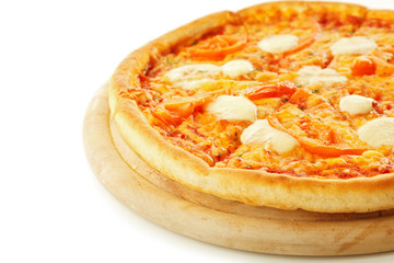 Margherita pizza, isolated on white