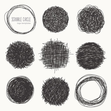 Set of hand drawn logo templates. 