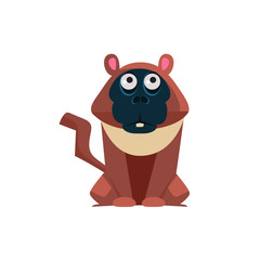 Macaque Funny Illustration