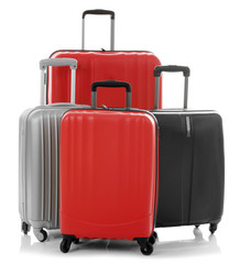 Suitcases isolated on white