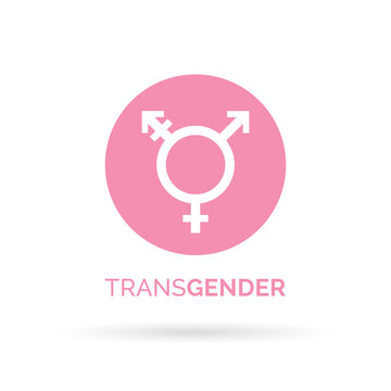 Transgender icon. Transgender sign. Pink transgender symbol on white background. Vector illustration.