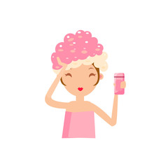 Girl Washing Her Hair