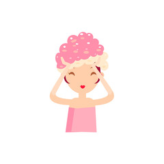 Girl Massaging The Hair And Head