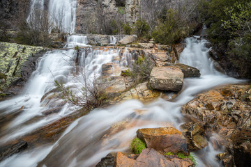 Despenalagua waterfall in Valverde de los Arroyos, Guadalajara (Spain)