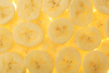 Ripe banana slices, background