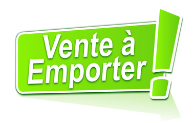vente à emporter sur étiquette verte