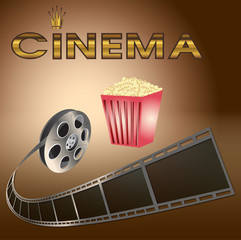 Кинотеатр, кинолента, попкорн 