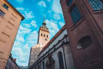 Obraz premium Clock Tower of St. Peters Church, Munich, Germany