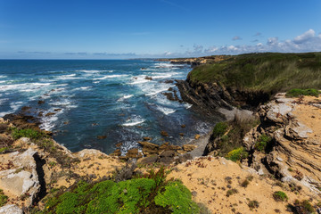 View of the Atlantic sea. Portugal.