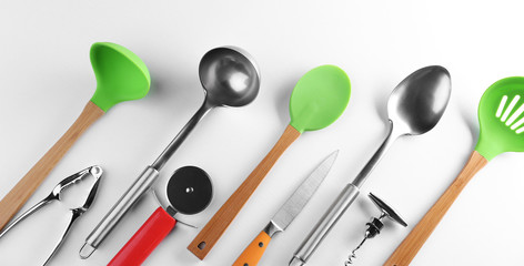 Set of kitchen tools, isolated on white