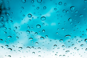 water drops and blue background