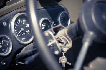 Retro car dashboard