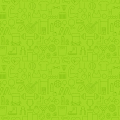 Thin Line Sport Activity Exercise Seamless Green Pattern