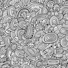 Vintage line art abstract ornamental seamless pattern