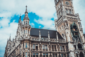 Ornately decorated Munich City Hall building