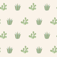 seamless cactus pattern vector illustration
