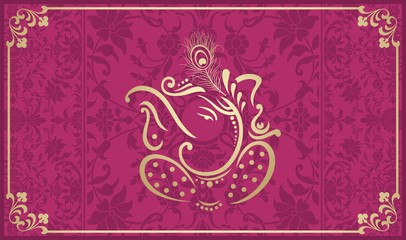Ganesha, wedding card, royal Rajasthan, India