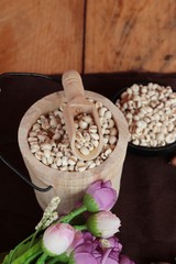 Dried millet seeds for cooking.