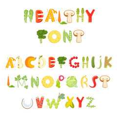 Food alphabet vector