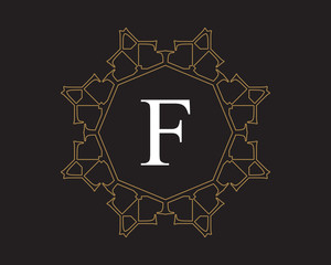 monogram classic vintage letter F logo