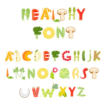 Food Alphabet Vector